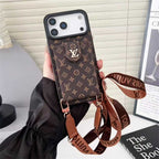 Louis Vuitton iPhone 17 Pro Max crossbody card holder case in brown large monogram