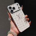 Louis Vuitton iPhone 17 Pro Max shiny case in silver