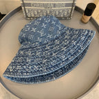 Louis Vuitton luxury denim beach hat