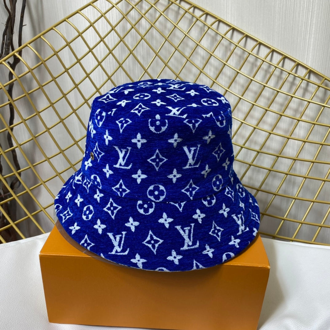 Louis Vuitton monogram bucket hat blue