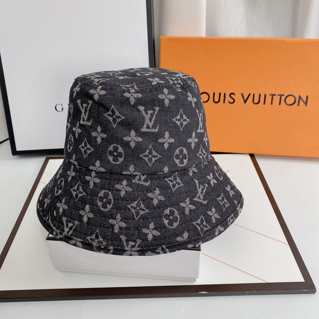 Louis Vuitton monogram denim bucket hat black
