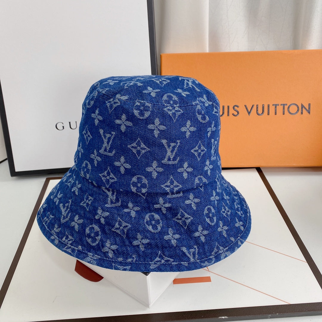 Louis Vuitton monogram denim bucket hat blue