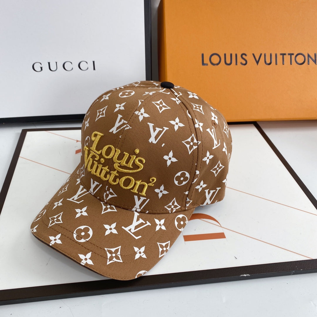 Louis Vuitton monogram embroidered baseball cap brown