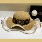 Louis Vuitton monogram mesh big brim sun hat khaki