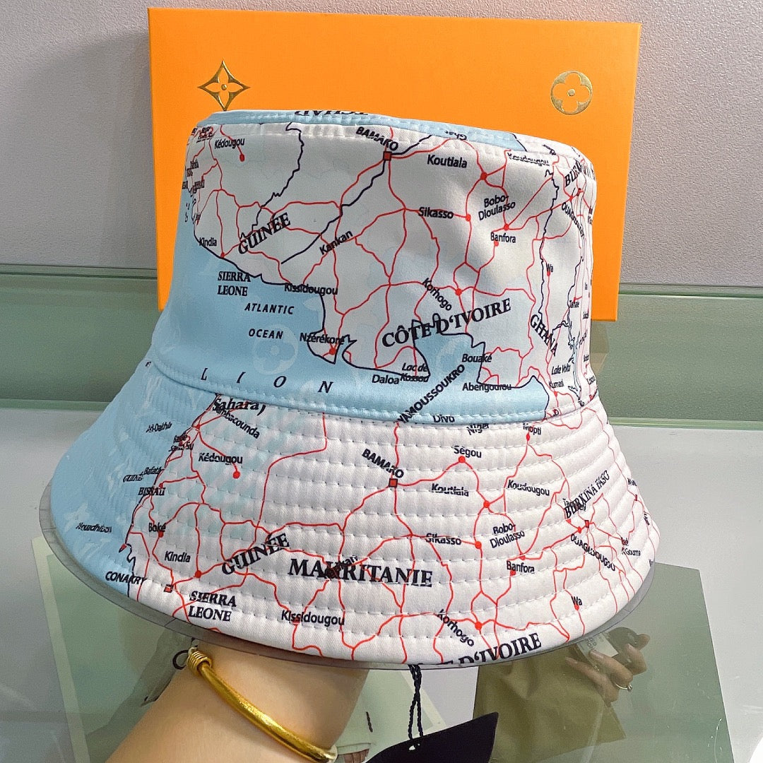 Louis Vuitton monogram reversible bucket hat front view
