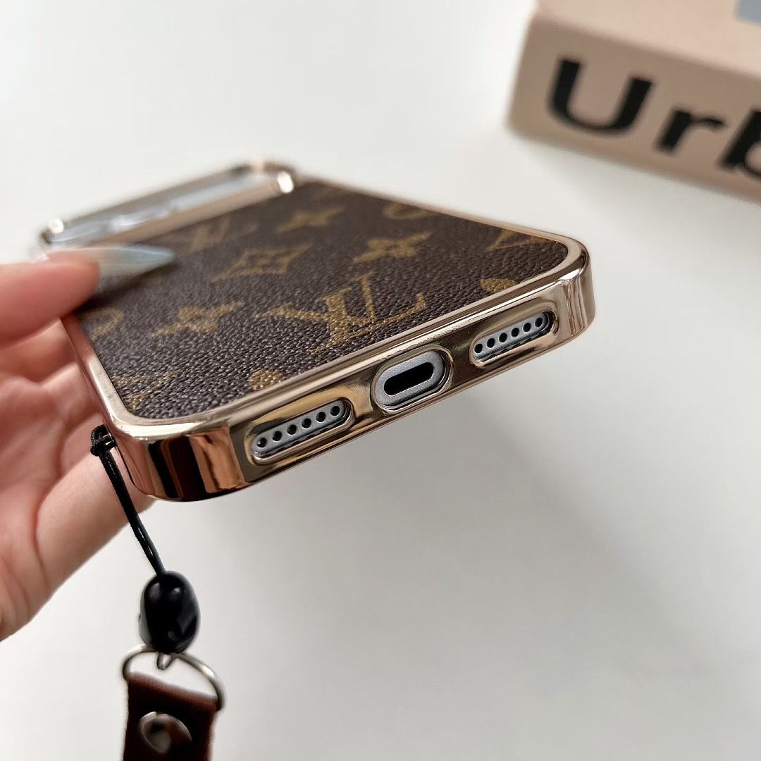 Louis Vuitton monogram wrist strap case for iPhone 17 Pro Max – close-up