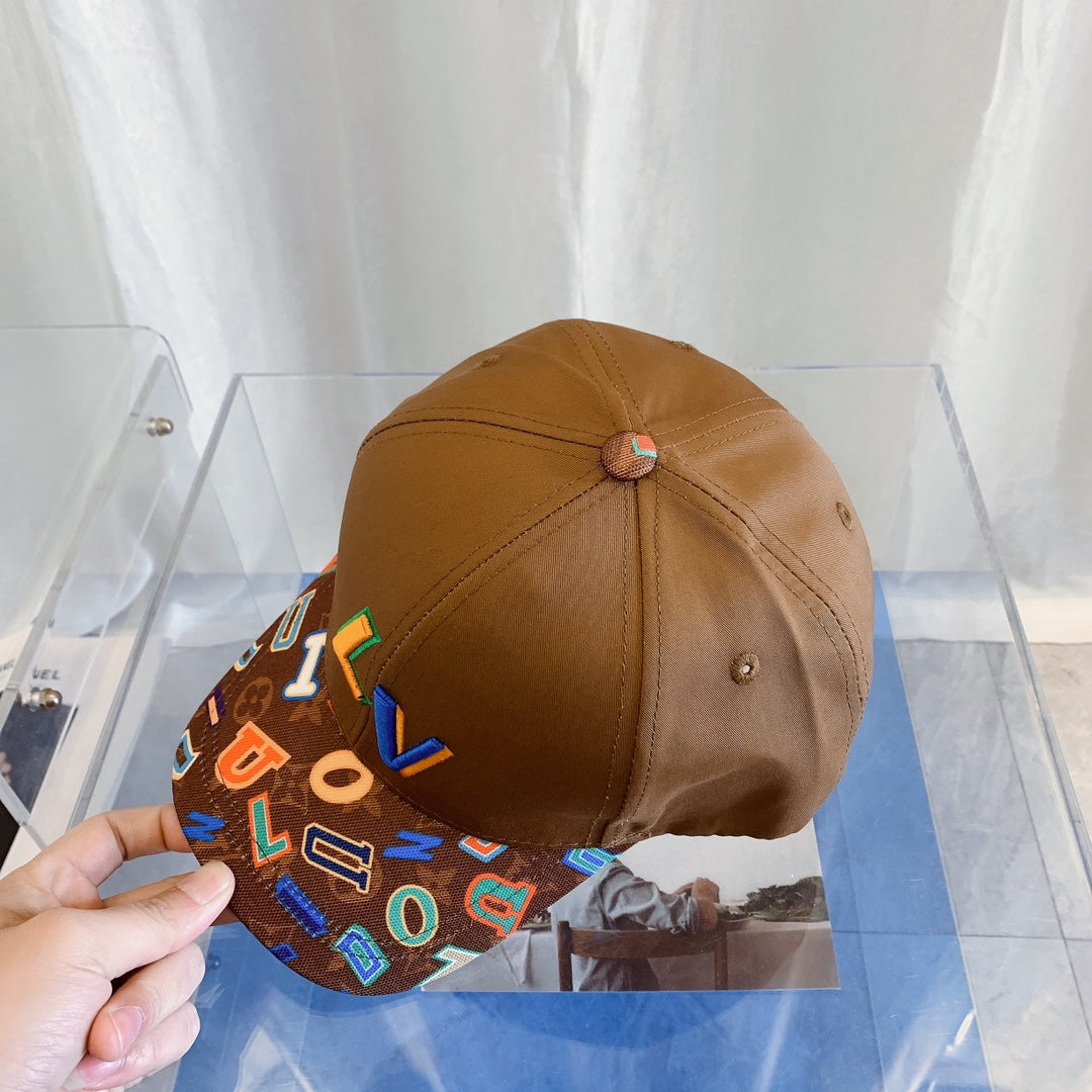 Louis Vuitton multicolor monogram baseball cap brown front view
