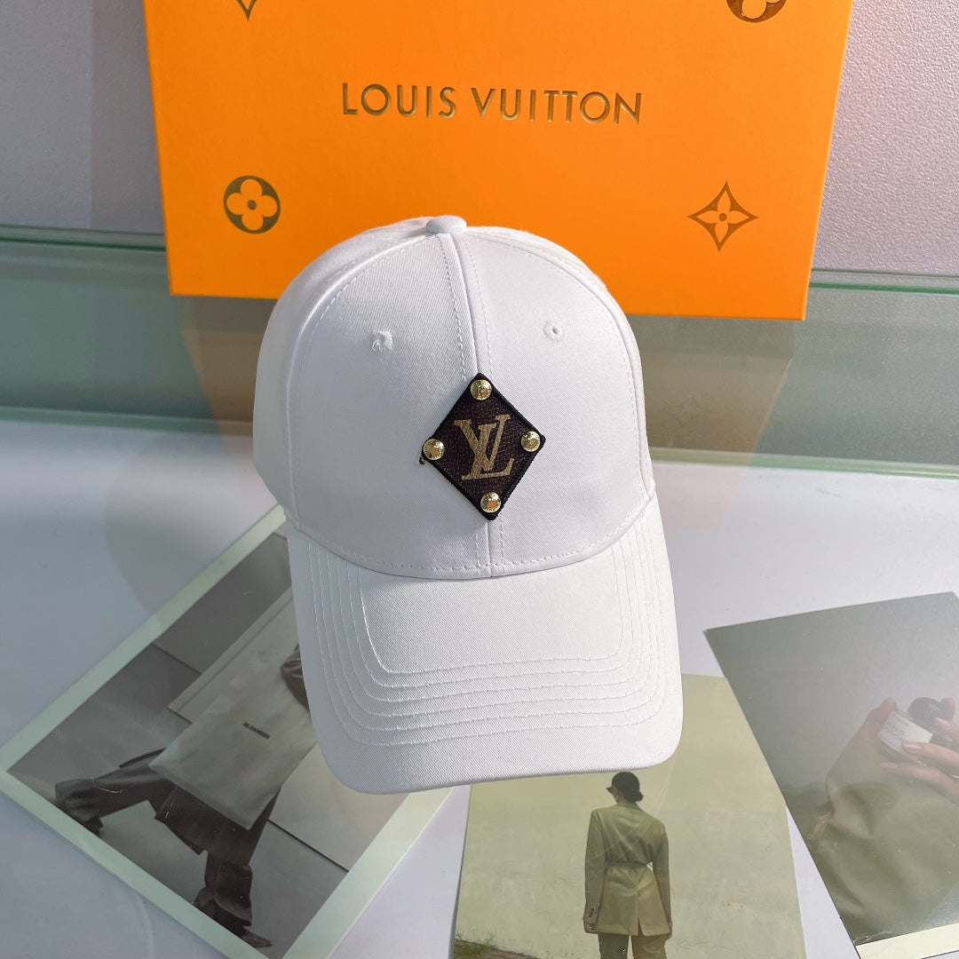 Louis Vuitton premium baseball cap ivory white front view