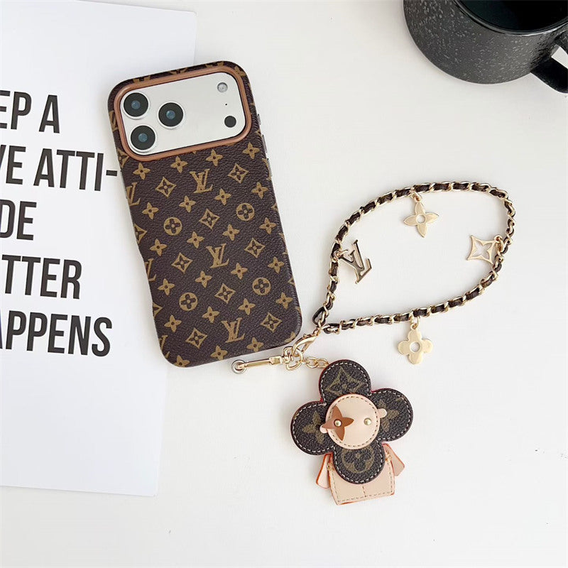 Louis Vuitton strap phone case back view for iPhone 17 Pro Max