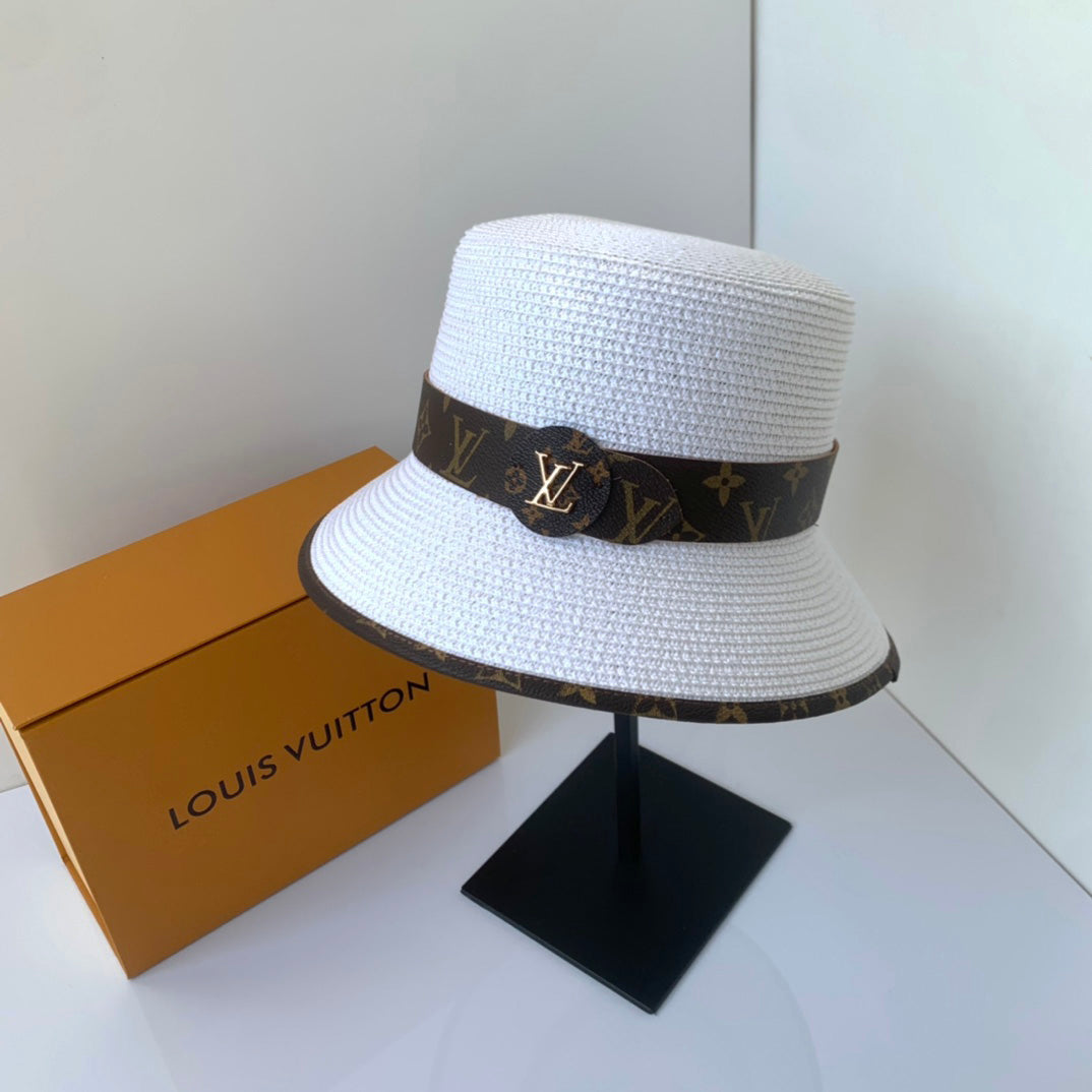 Louis Vuitton woven straw bucket hat