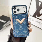 Louis Vuitton iPhone 18 Pro Max Case with Cardholder – Monogram Black – Gray Leather