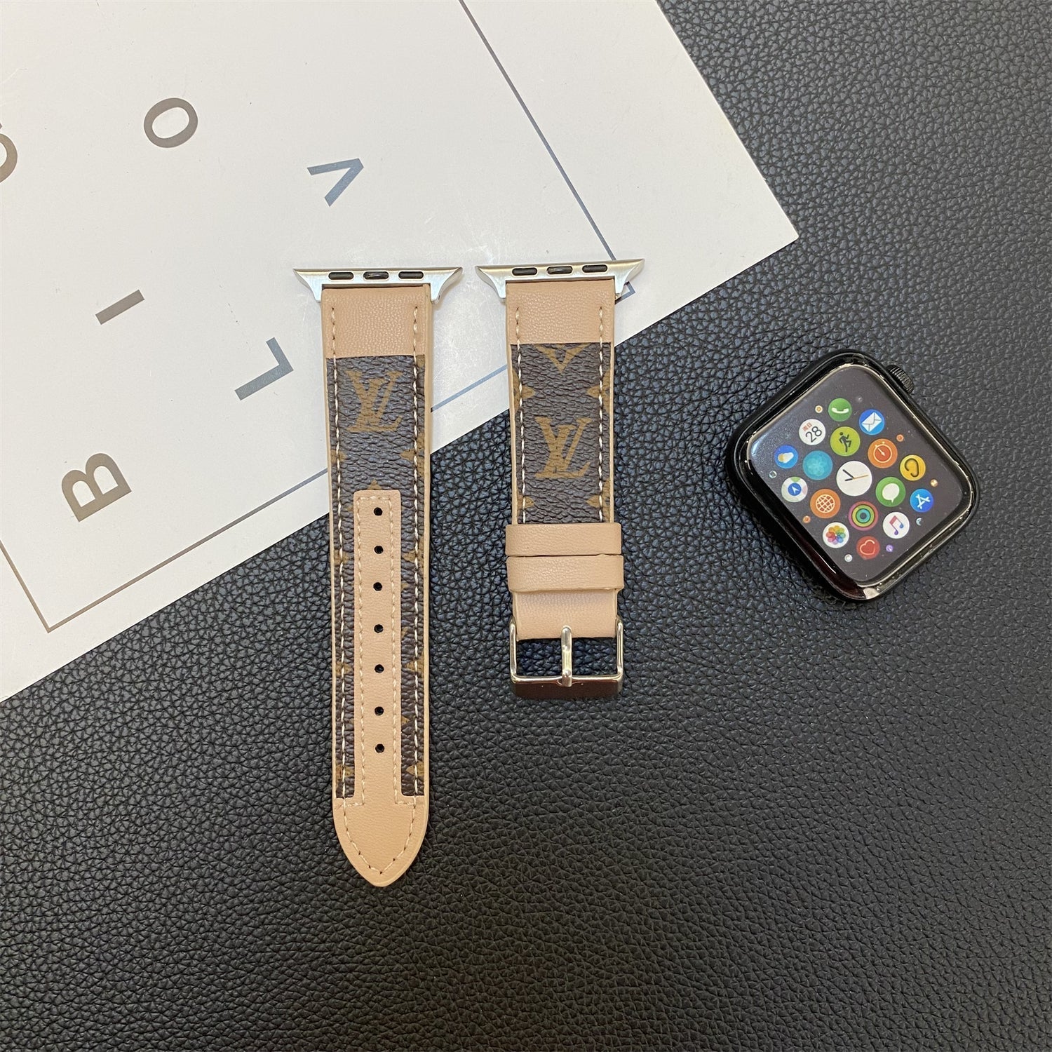 Luxury Apple Watch Band Black Monogram