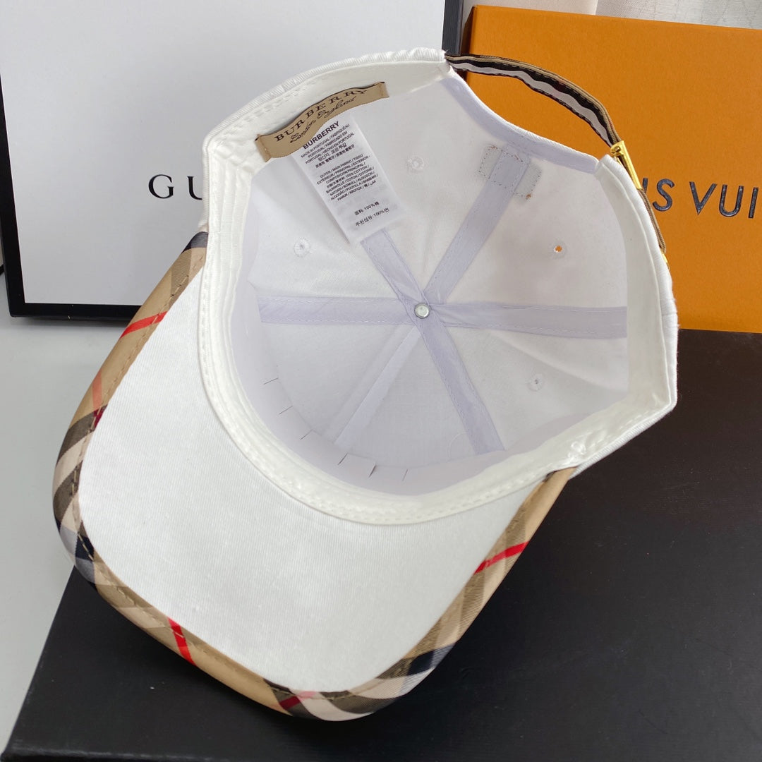 Luxury Burberry baseball hat inside view