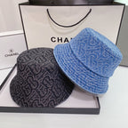 Luxury Burberry denim bucket hat front view