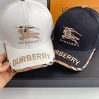 Luxury Burberry plaid baseball cap front view