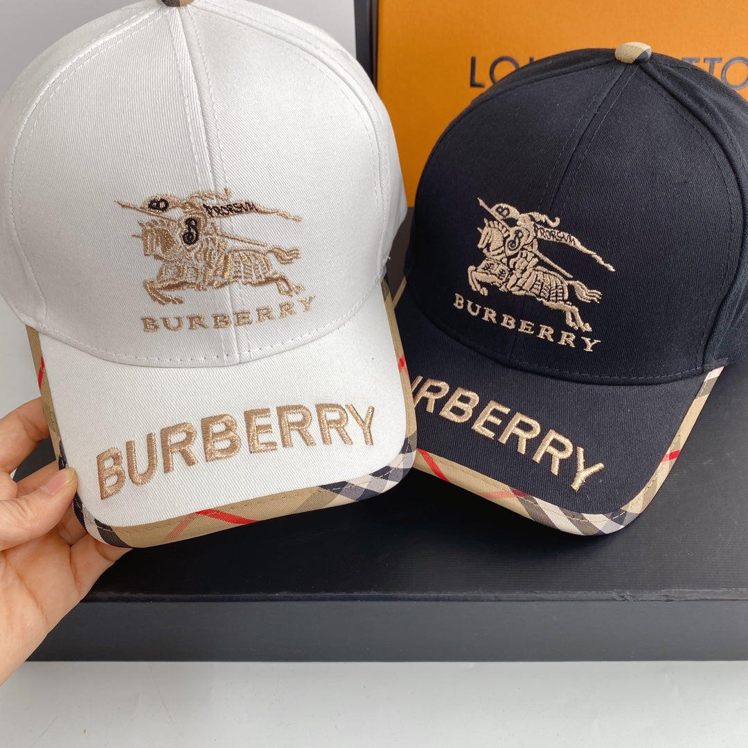 Luxury Burberry plaid baseball cap front view