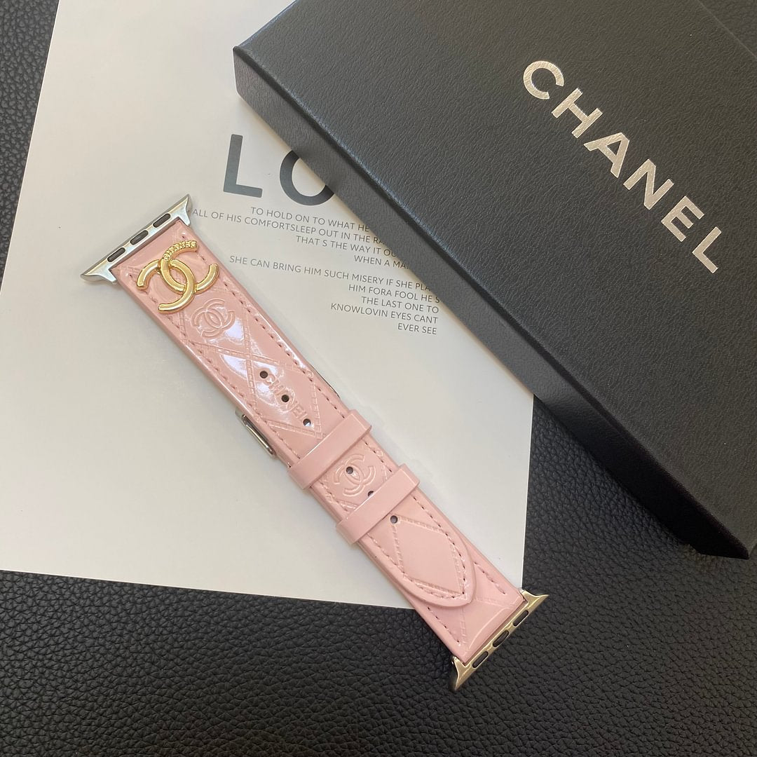 Luxury Chanel Watch Strap Pink
