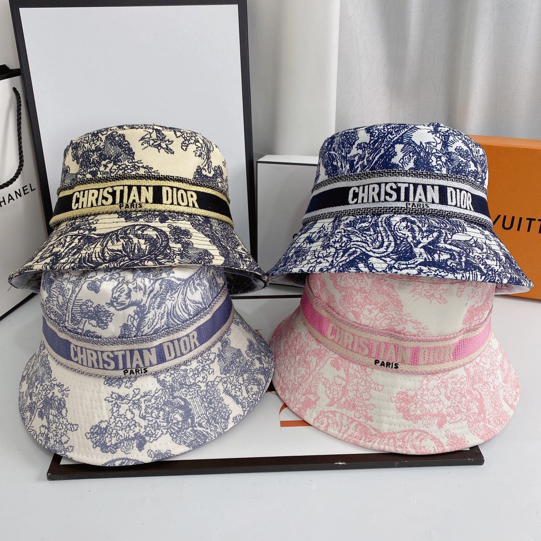 Luxury Christian Dior bucket hat front view