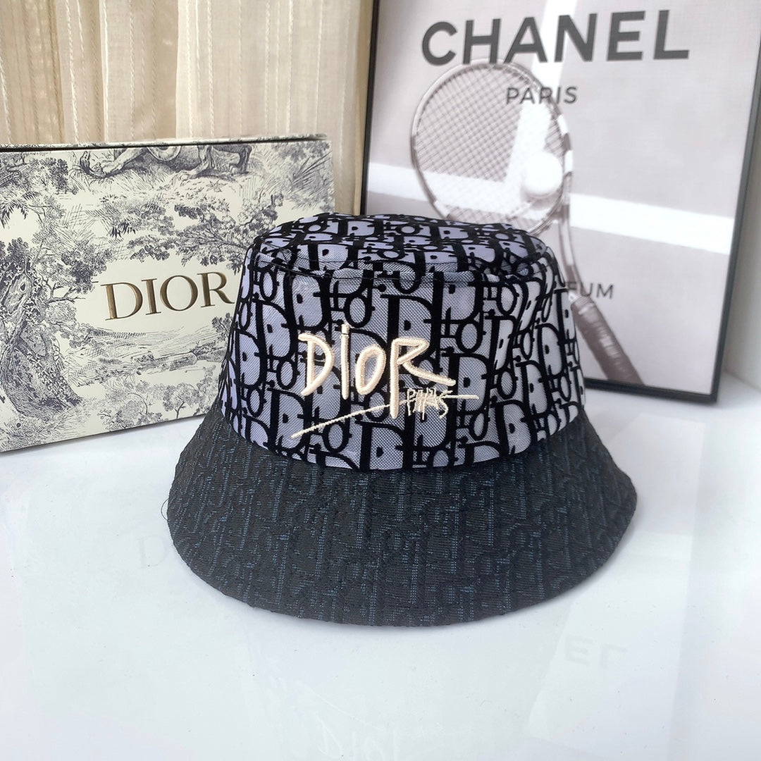 Luxury Christian Dior lace designer bucket hat