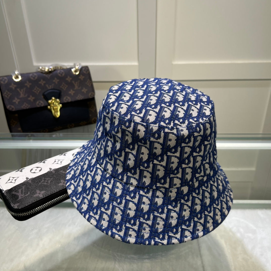 Luxury Christian Dior monogram bucket hat front view