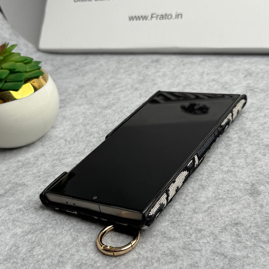 Luxury Dior Samsung Case Black CD Belt Cover