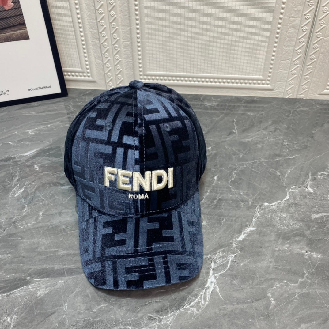 Luxury FENDI velvet baseball cap
