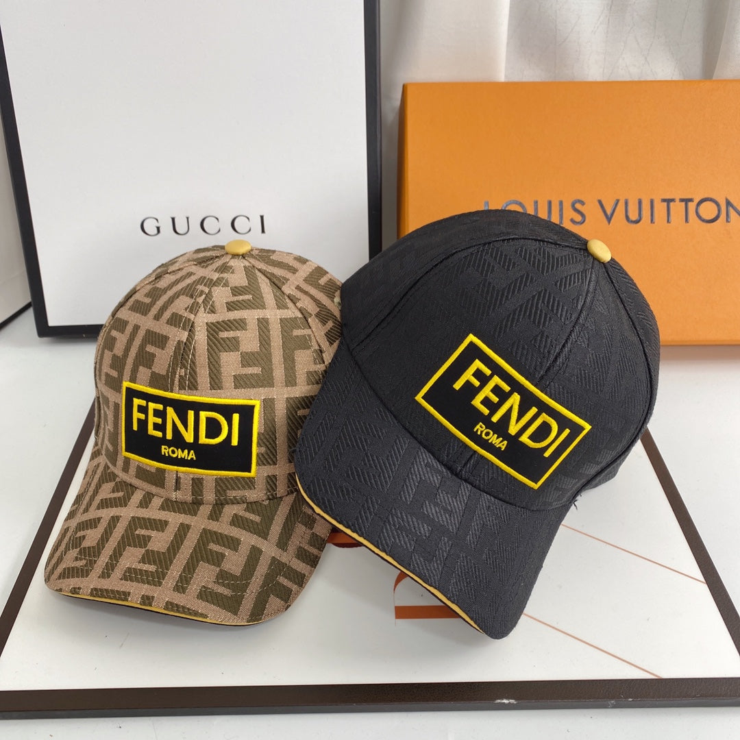 Luxury Fendi FF baseball cap front view