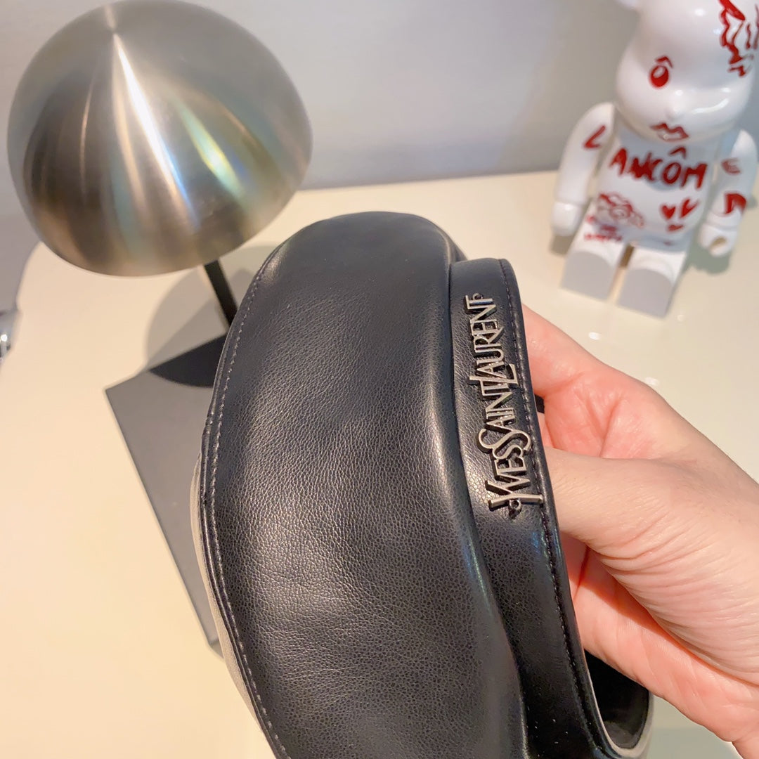Luxury French leather beret