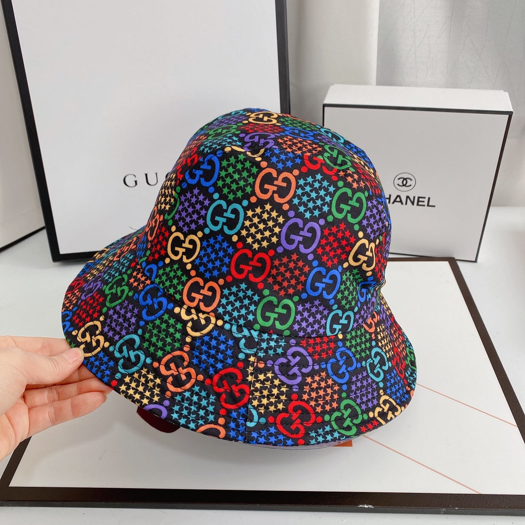 Luxury Gucci GG bucket hat with embroidered stars