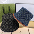 Luxury Gucci GG monogram denim bucket hat