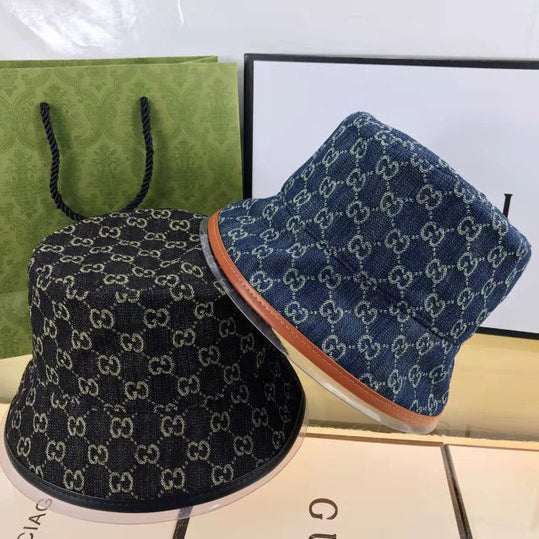 Luxury Gucci GG monogram denim bucket hat