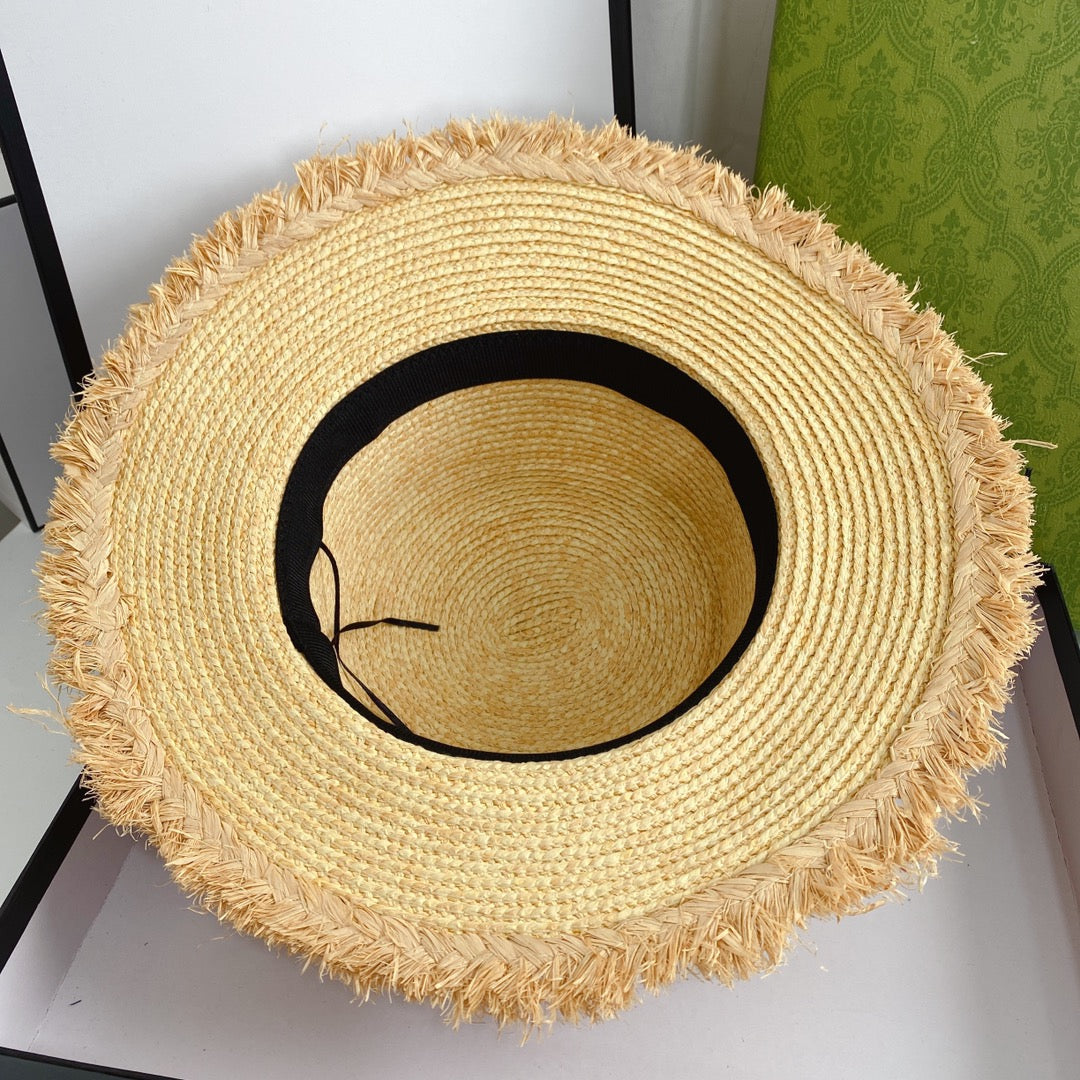 Luxury Gucci beach hat rear view