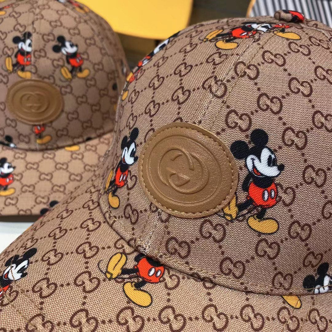 Luxury Gucci cartoon baseball cap side view