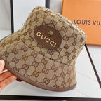 Luxury Gucci cotton canvas bucket hat close up