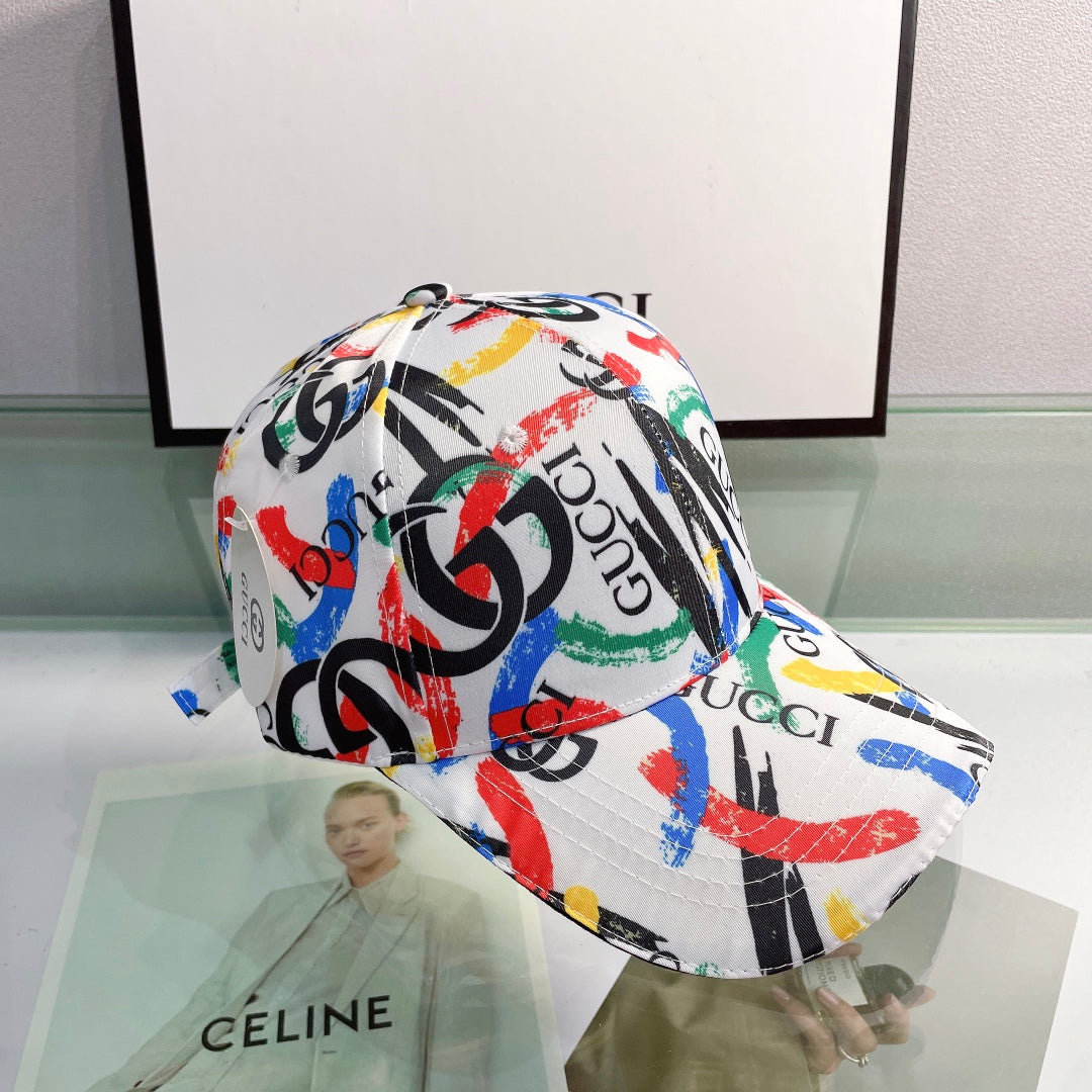 Luxury Gucci graffiti baseball cap front view