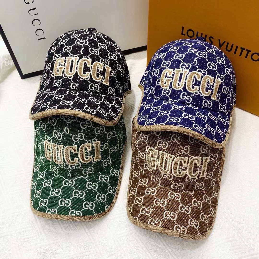Luxury Gucci monogram baseball cap front view