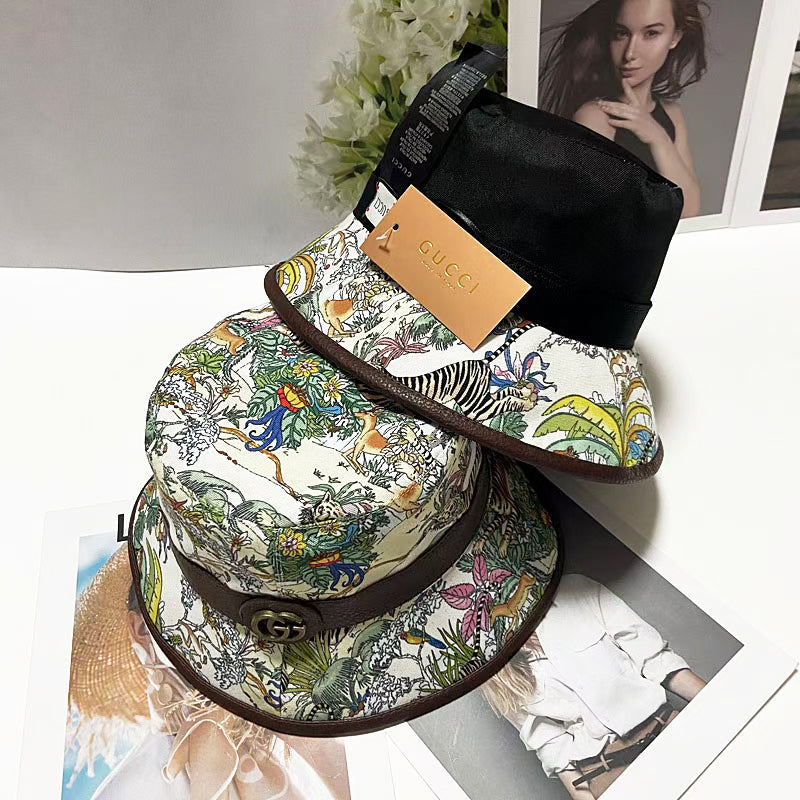 Luxury Gucci tropical print bucket hat