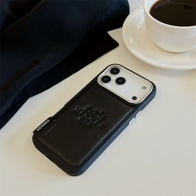 Luxury Hermès iPhone case front and back view