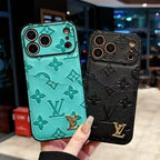 Luxury LV iPhone 17 Pro Max wallet cover in grey