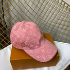 Luxury Louis Vuitton denim baseball cap front view