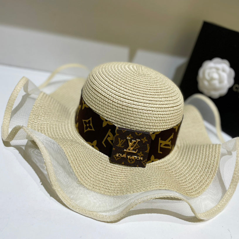 Luxury Louis Vuitton women's beach hat