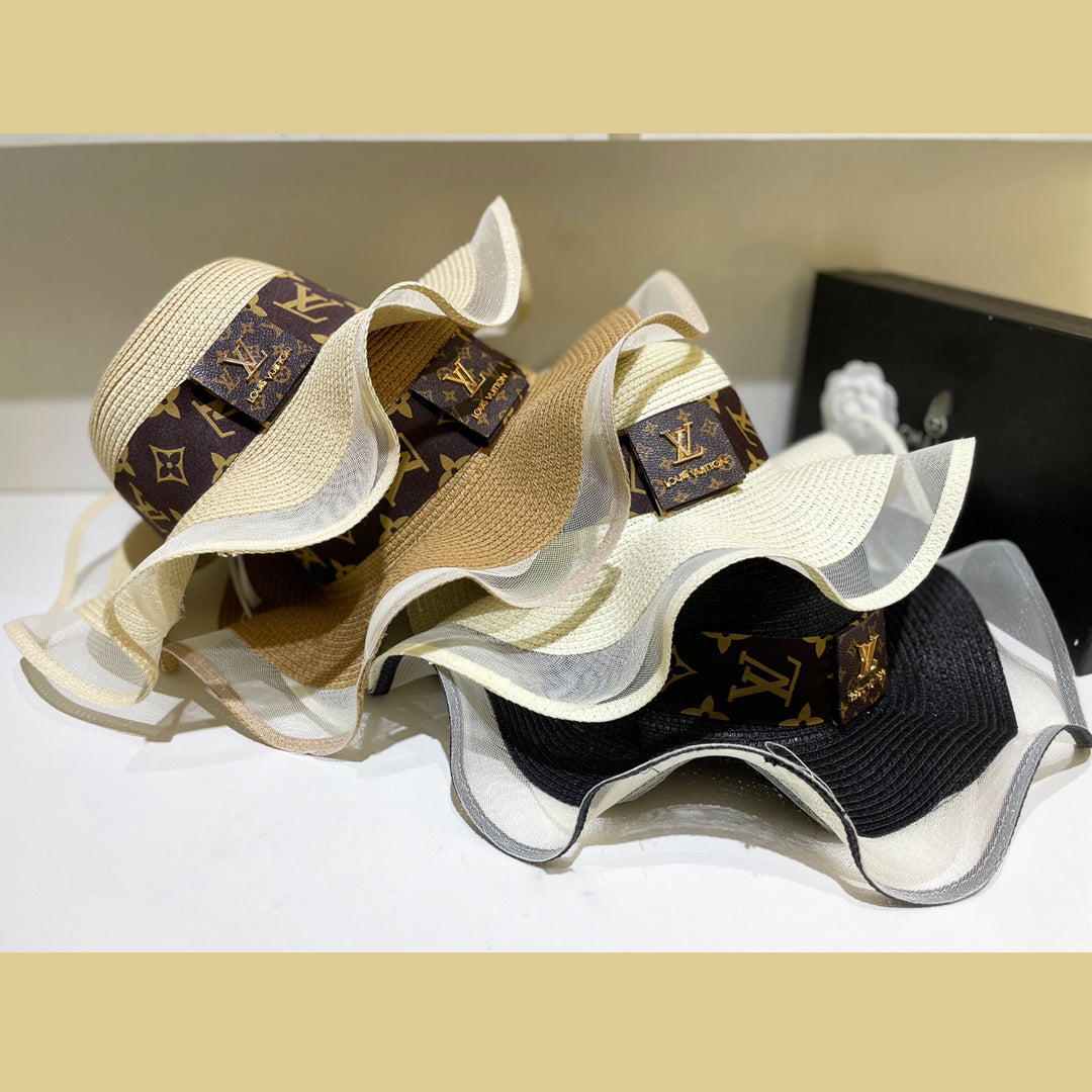 Luxury Louis Vuitton women's beach hat