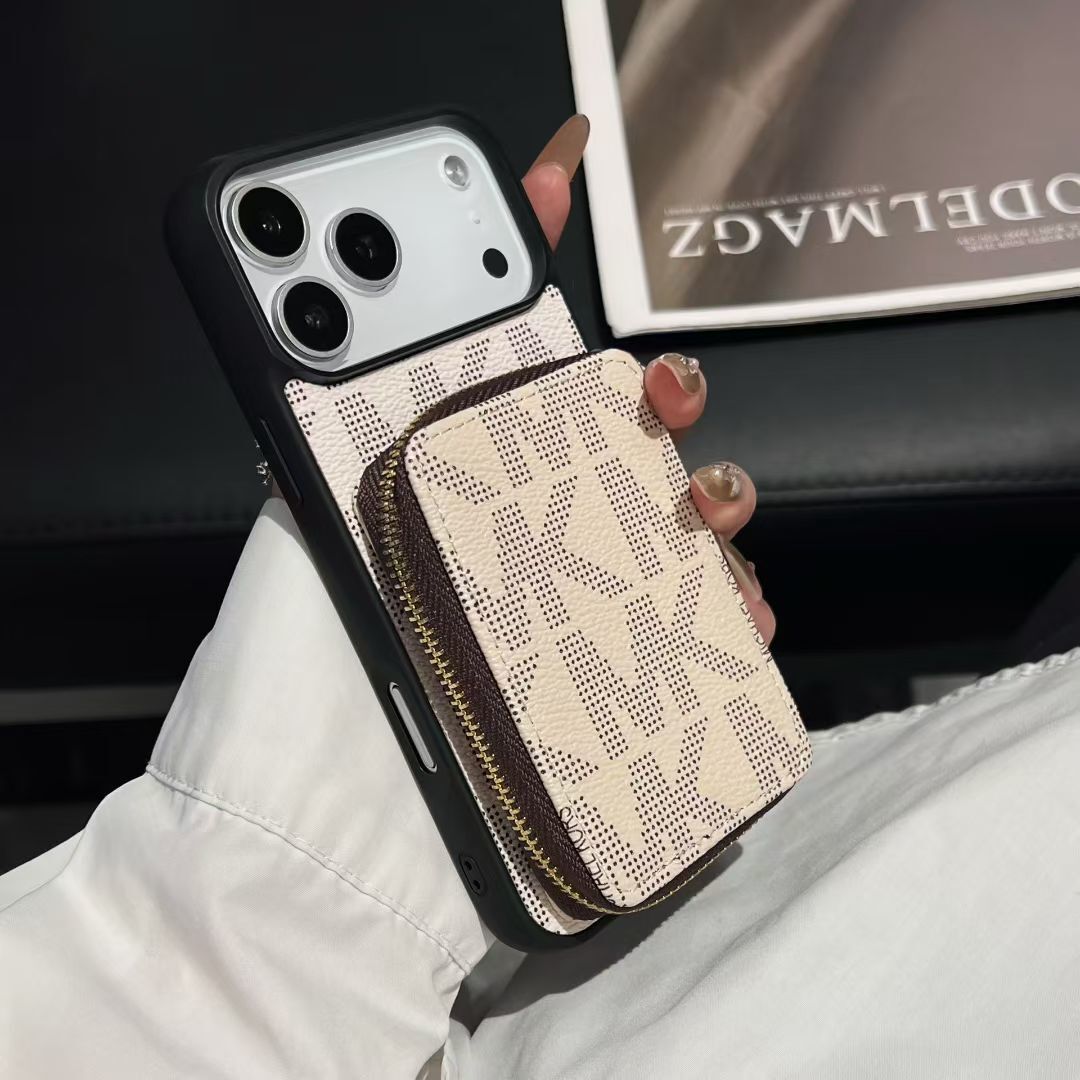 Luxury Michael Kors card holder phone case back view