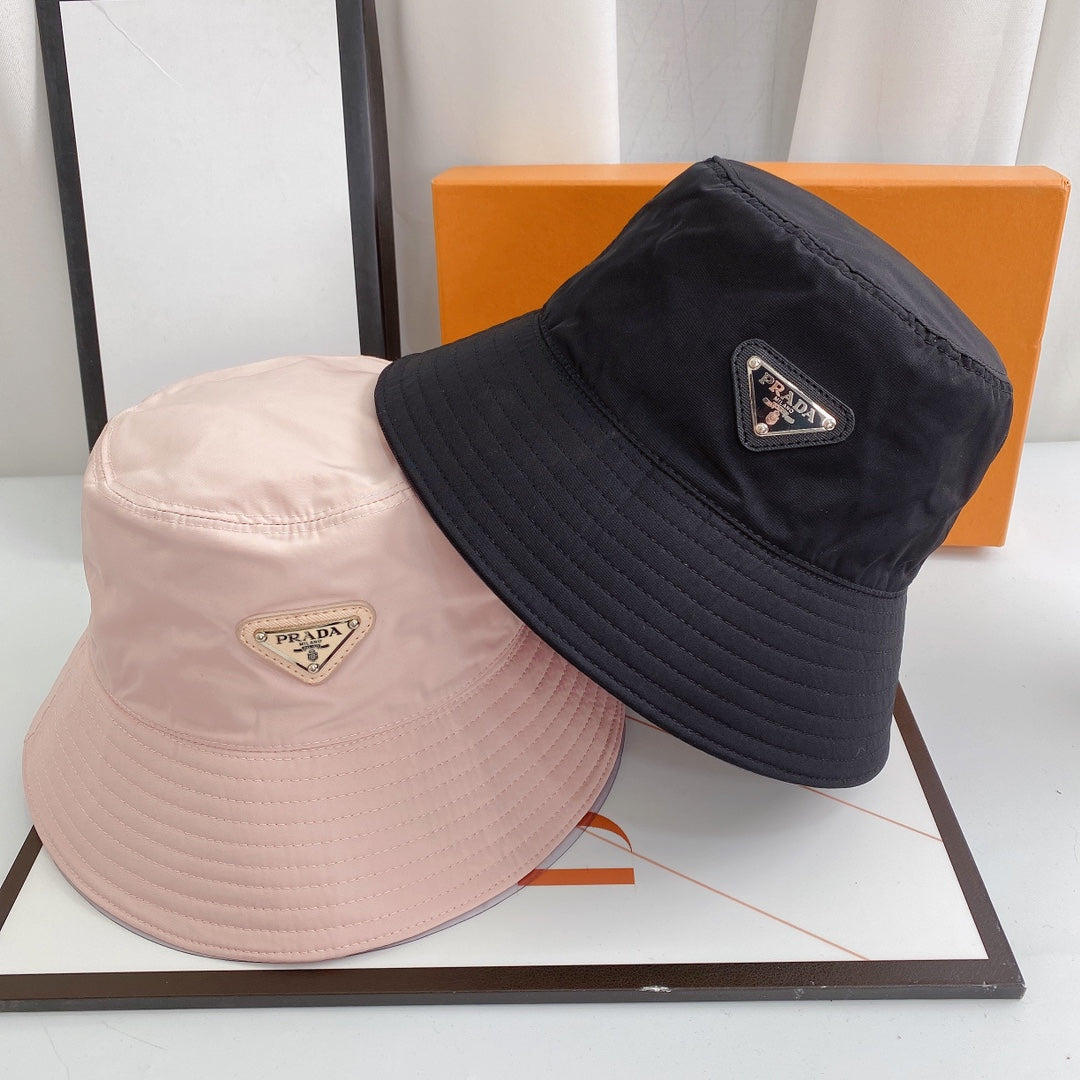 Luxury Prada bucket hat front view