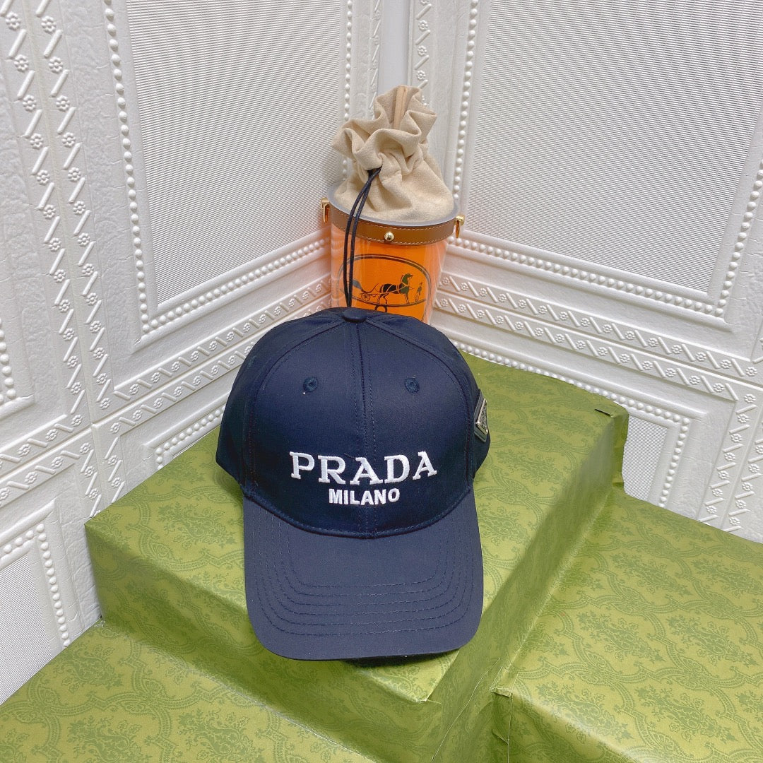 Luxury Prada cotton baseball cap front view