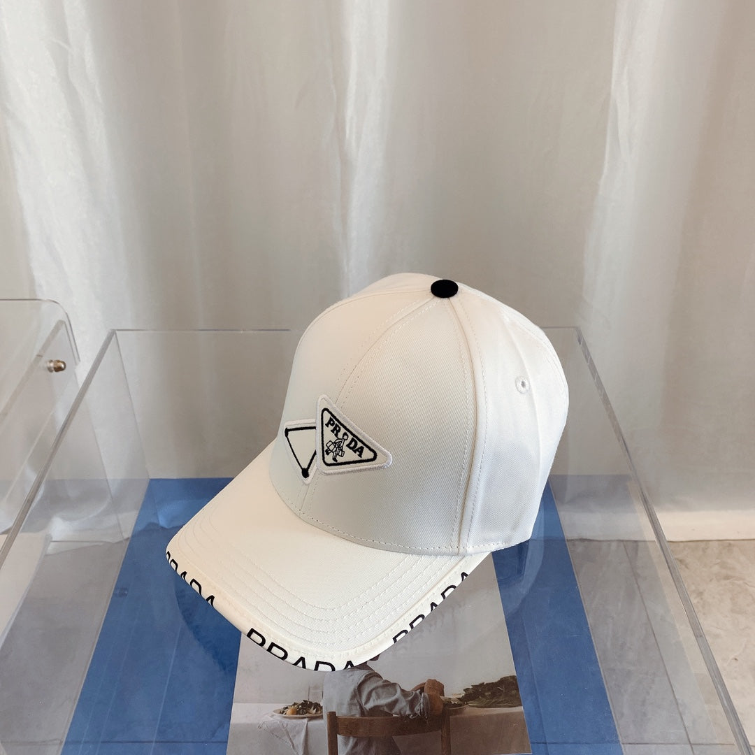 Luxury Prada cotton baseball cap side profile