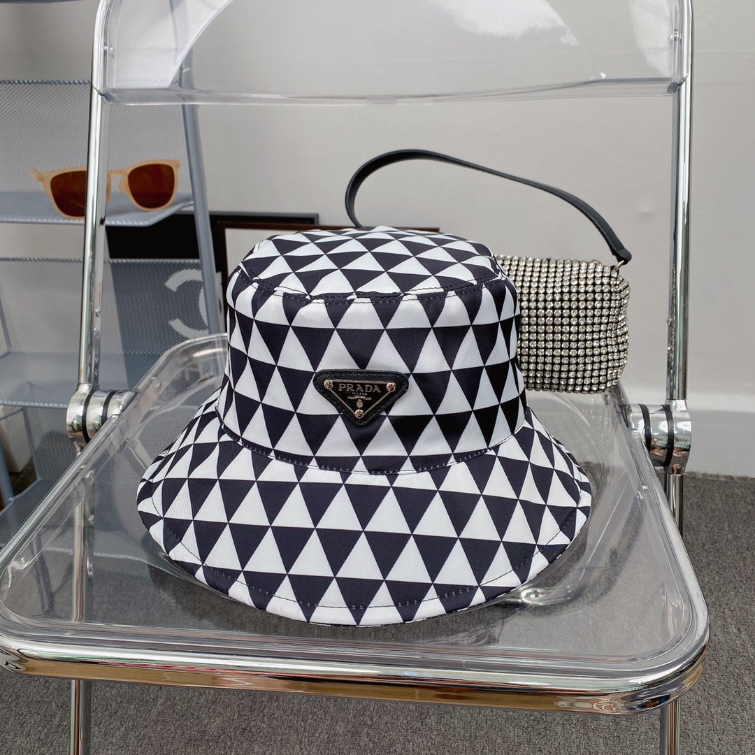 Luxury Prada geometric bucket hat
