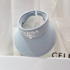 Luxury Prada wide brim sun hat side profile