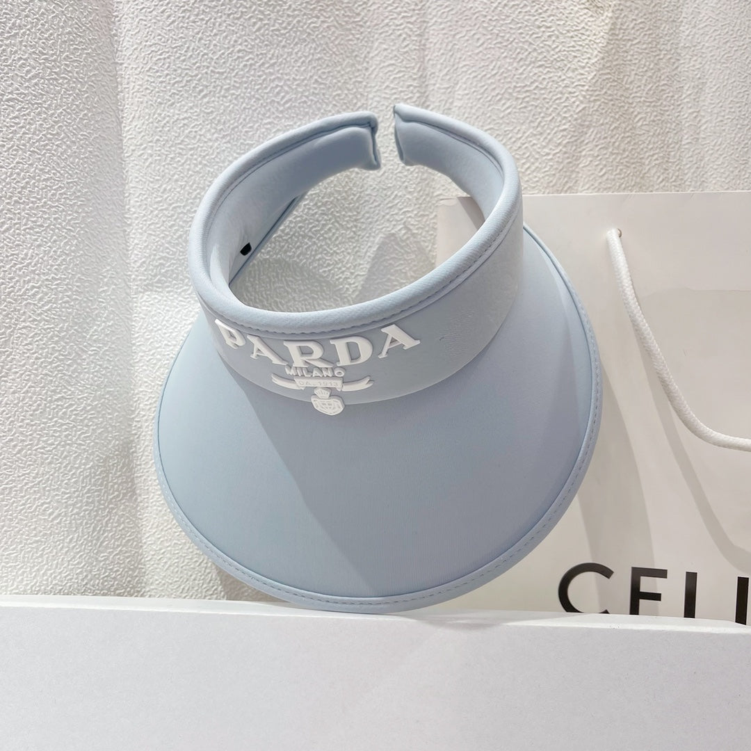 Luxury Prada wide brim sun hat side profile