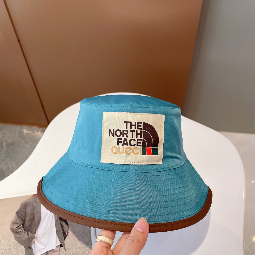 Luxury TNF Gucci bucket hat blue